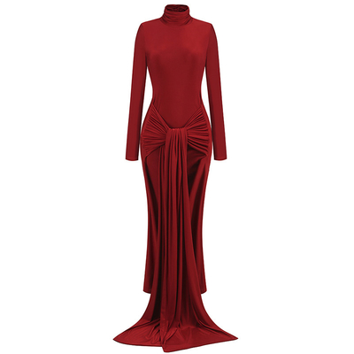 A-Line LS2384 Italian Stretch Satin Dress Elegant Women's Slim Fit Long Evening Gown Ladies Graceful 7 Days Fast Sampling