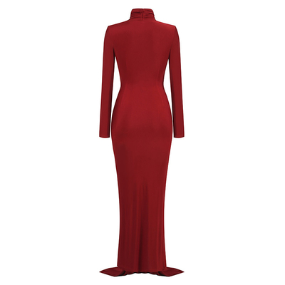 A-Line LS2384 Italian Stretch Satin Dress Elegant Women's Slim Fit Long Evening Gown Ladies Graceful 7 Days Fast Sampling