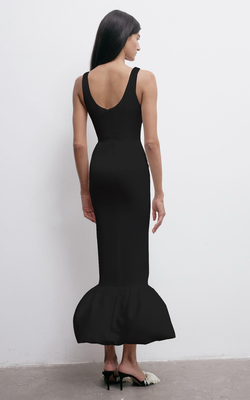 Summer and Fall Must-Have SB3023 Sexy Sleeveless 3D Floral Backless Dress with Pearl Straps Maxi Dress