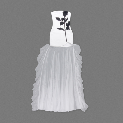 Custom Logo Polyester Off-Shoulder Floral Sleeveless Bodycon Bandage Maxi Dress for Special Occasions and Formal Events