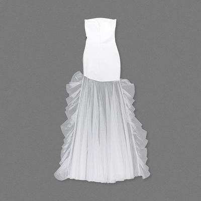 Custom Logo Polyester Off-Shoulder Floral Sleeveless Bodycon Bandage Maxi Dress for Special Occasions and Formal Events