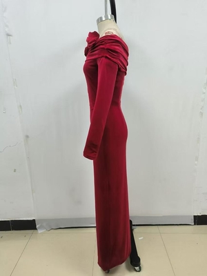 LS2525 7-Day Fast Sampling Spring Velvet Off-Shoulder Dress Elegant Swan Velvet Dress Evening Gown for Women