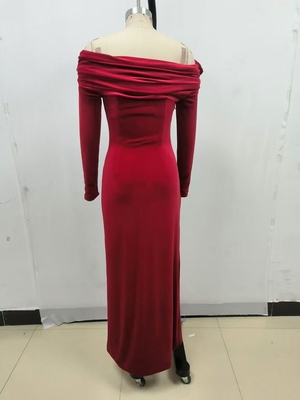 LS2525 7-Day Fast Sampling Spring Velvet Off-Shoulder Dress Elegant Swan Velvet Dress Evening Gown for Women