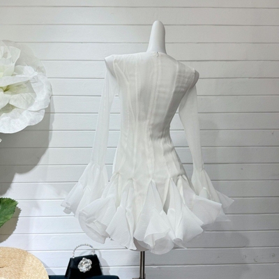 LS2526 Kimshein Fashion Women's Long Sleeve Lovely Cocktail Mini Elegant Dress 7 Days Fast Sampling Wrinkle Resistance