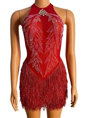 AD2298 Luxury Shiny Diamond Crystal Evening Party Dress Mini Birthday Backless Dress with Beaded Details Glamorous Style