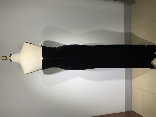 ED2402 Black Diamond Velvet Maxi Dress High Slit Puffy Skirt and Custom Logo Alternative for Sexy Evening Parties