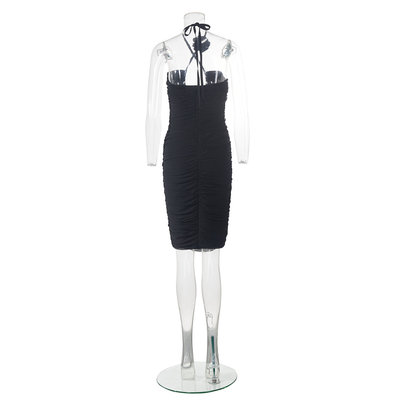 Summer Cocktail Dress in SB3236 Chicken Wire Mesh Material Women's Backless Casual Midi Dress Sleeveless Dress for Women