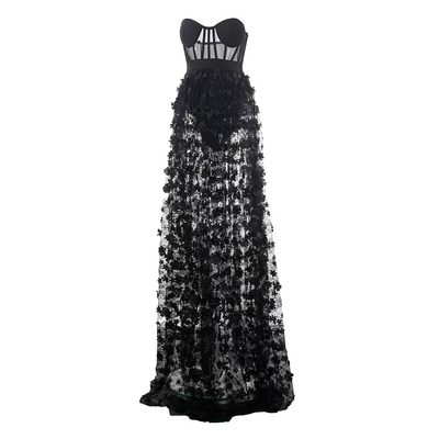 Guangdong Originated Black Lace Party Dress with No Sleeves and No Shoulder Straps Featuring Breathable Non-Woven Fabric