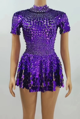 Quick Response AD1835 Women's Club Dress Elegant and Luxurious Sequin Mini Dress for a Night of Sophistication