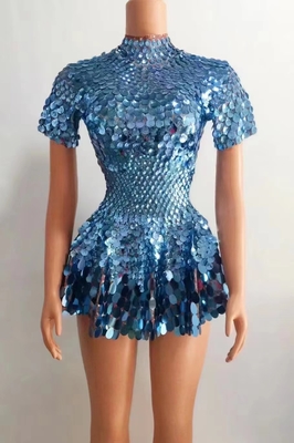 Quick Response AD1835 Women's Club Dress Elegant and Luxurious Sequin Mini Dress for a Night of Sophistication