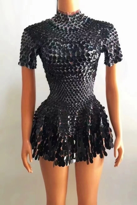 Quick Response AD1835 Women's Club Dress Elegant and Luxurious Sequin Mini Dress for a Night of Sophistication