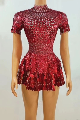 Quick Response AD1835 Women's Club Dress Elegant and Luxurious Sequin Mini Dress for a Night of Sophistication