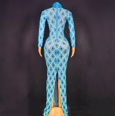 Kimshein AD2290 Long Sleeve Evening Dress Handmade Party Dress Crystal Gown for Women DHL/Fedex/UPS/EMS Shipping 3-7 Days