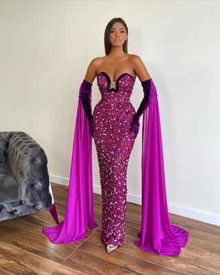ED2394 Women's Off-Shoulder Shimmering Cocktail Dress A Perfect Blend of Elegance and Luxury for Formal Occasions