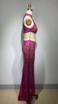 ED2386 Luxury Evening Dress Mesh Sequin Bodycon Dress Sleeveless Women's Ankle-Length Dress for Sophisticated Women