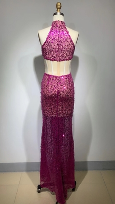 ED2386 Luxury Evening Dress Mesh Sequin Bodycon Dress Sleeveless Women's Ankle-Length Dress for Sophisticated Women