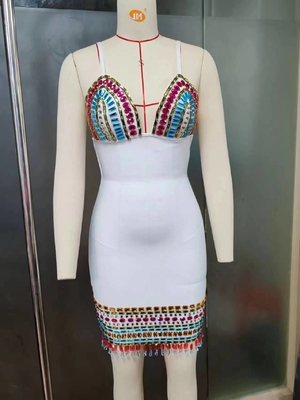 SB2994 Kimshein Fashionable Women's Party Dress with Luxurious Crystal Bandage Sleeveless Women's Dress