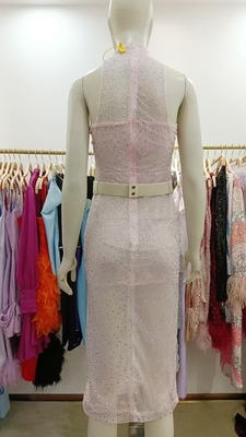 SB3118 Kimshein Midi Dress Sexy Sheer Panels Elegant Mesh and Dazzling Rhinestones for a Show-Stopping Evening Ensemble