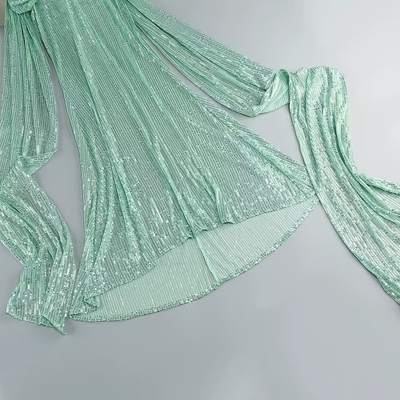 Gorgeous Mermaid Party Gown with No Sleeves and Elastic Waistline Woven with Silk and Embellished with Shimmering Sequins