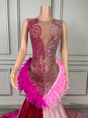 AD2287 Long Party Dress Elegant Crystal Wedding Dress for Women Luxurious Water Diamond Evening Dress