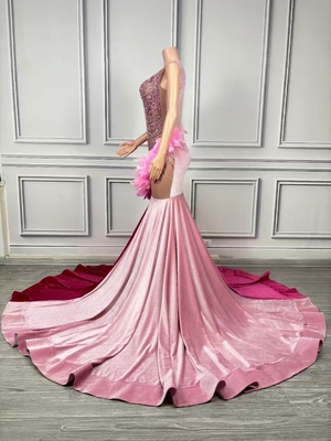 AD2287 Long Party Dress Elegant Crystal Wedding Dress for Women Luxurious Water Diamond Evening Dress