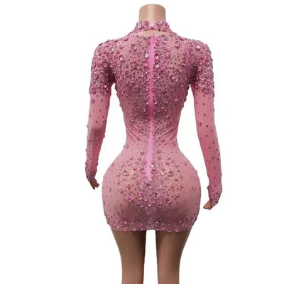 AD2269 Crystal Stone Short Skirt for Women Latest Design and Regular Sleeves