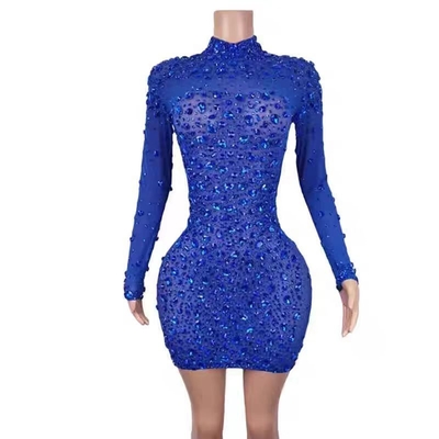 AD2269 Crystal Stone Short Skirt for Women Latest Design and Regular Sleeves