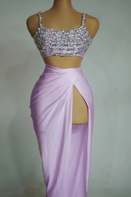 AD2099 Kimshein Fashion Crystal Dress for Women Luxury Two-Piece Set Natural Waistline and Exquisite Embellishments