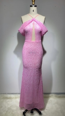 Printed ED2375 Pink Sequin Dress for Women's Party Evening Dress Elegant Club Shiny Fashion from Partywear
