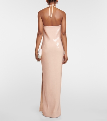 Summer Evening Dress for Women SB2955 Customized Sexy Sleeveless Backless Tight Bandage High Waist Solid Foil Print Slim Fit