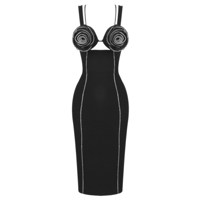 Elegant White 3D Flower Strapless Bodycon Dress for Women Luxury Long Evening Gown Pure Color Pattern Back Projection Logo