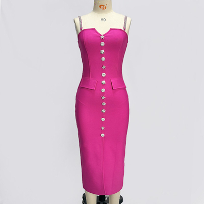 Adult Birthday Party Dress Fashionable Strapless Midi Bandage Dress with Mesh Crystal Details and Unique Design