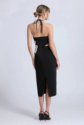 SB2945 Classic Backless Halter Sleeveless Bandage Maxi Dress Sexy Slim Fit Hip Long Dress Party Evening Dress for Women