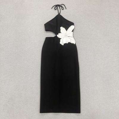 SB2945 Classic Backless Halter Sleeveless Bandage Maxi Dress Sexy Slim Fit Hip Long Dress Party Evening Dress for Women