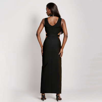 -Made Customizable Women's Off-Shoulder Sleeveless Short Bandage Dress Perfect for Formal Events Back Projection Logo Made