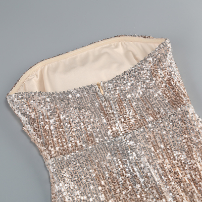 SB3214 Elegant Sequin Mermaid Party Dress for Women Featuring Luxurious Beaded Embellishments and Sleeveless Design