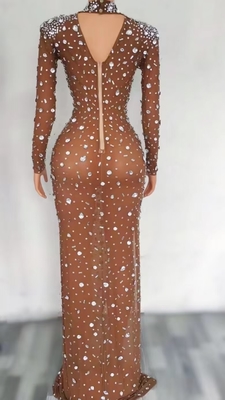 Diamond Embellishments AD1500 Handmade Luxury Ball Gown Dress with Natural Waistline and Women's Formal Evening Dress