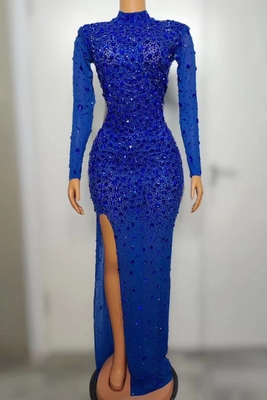 Diamond Embellishments AD1500 Handmade Luxury Ball Gown Dress with Natural Waistline and Women's Formal Evening Dress