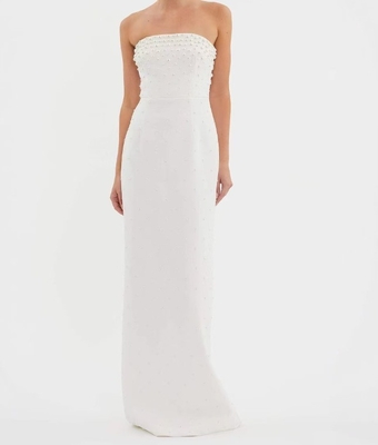 Elegant Pearl Detail Natural Waistline SB3233 Women's Fashion Evening Dress for Special Occasion