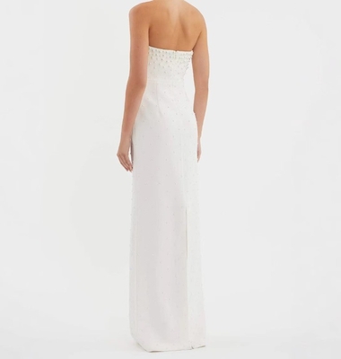 Elegant Pearl Detail Natural Waistline SB3233 Women's Fashion Evening Dress for Special Occasion