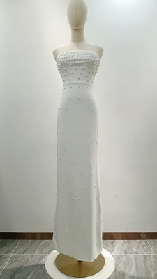 Elegant Pearl Detail Natural Waistline SB3233 Women's Fashion Evening Dress for Special Occasion