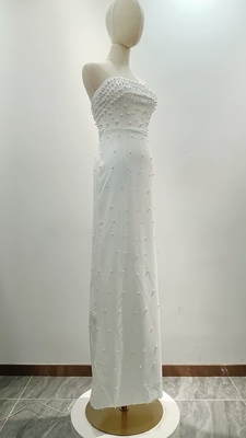 Elegant Pearl Detail Natural Waistline SB3233 Women's Fashion Evening Dress for Special Occasion