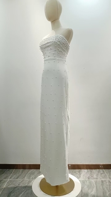 Elegant Pearl Detail Natural Waistline SB3233 Women's Fashion Evening Dress for Special Occasion