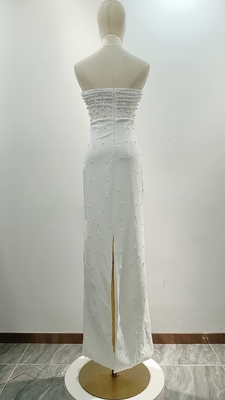 Elegant Pearl Detail Natural Waistline SB3233 Women's Fashion Evening Dress for Special Occasion