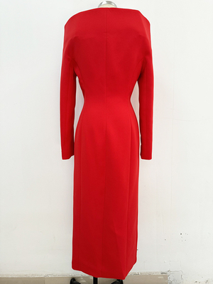 140g Fabric Weight LS2493 Kimshein Women's Fashionable and Unique Long Sleeve Jacket Dress for Ready-to-Ship Orders