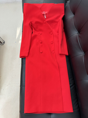 140g Fabric Weight LS2493 Kimshein Women's Fashionable and Unique Long Sleeve Jacket Dress for Ready-to-Ship Orders