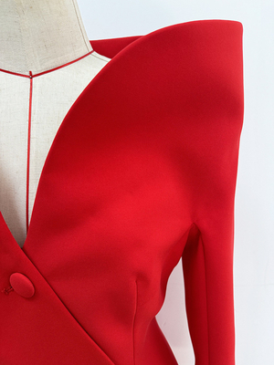 140g Fabric Weight LS2493 Kimshein Women's Fashionable and Unique Long Sleeve Jacket Dress for Ready-to-Ship Orders