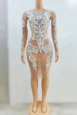 AD1746 Luxurious Women's Elegant Dress with Gemstone Pearl Party Dress Fast Response and Exquisite Craftsmanship