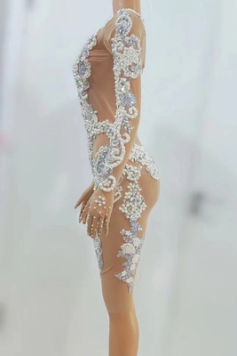 AD1746 Luxurious Women's Elegant Dress with Gemstone Pearl Party Dress Fast Response and Exquisite Craftsmanship