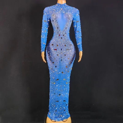Highly Elegant Crystal Embroidered Evening Gown in AD1743 Luxury Set Size Free Size/S-XL Eco-Conscious Environmentally Friendly